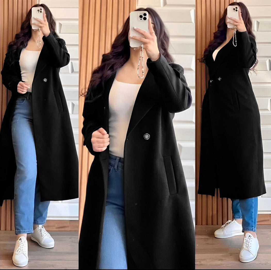 Wool Coat with Long Sleeves