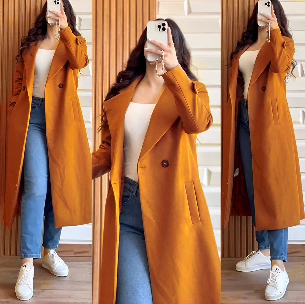 Wool Coat with Long Sleeves