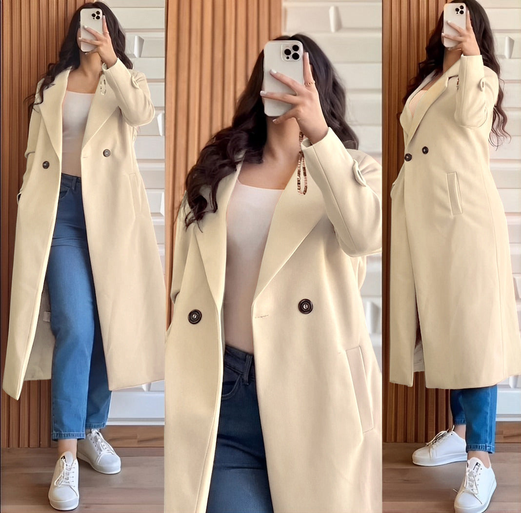 Wool Coat with Long Sleeves