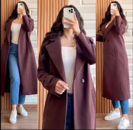 Wool Coat with Long Sleeves