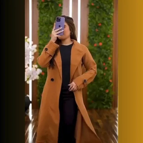 Wool Coat with Long Sleeves