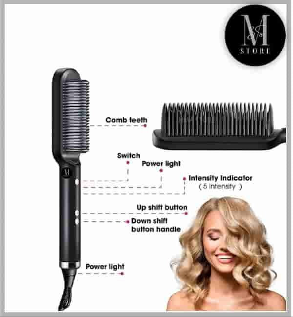 Electric Hair Straightening & Curling Comb/Brush