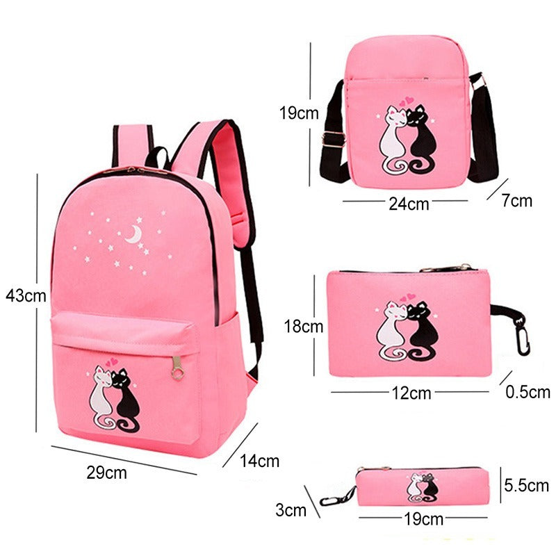 4-Piece School Bag Set