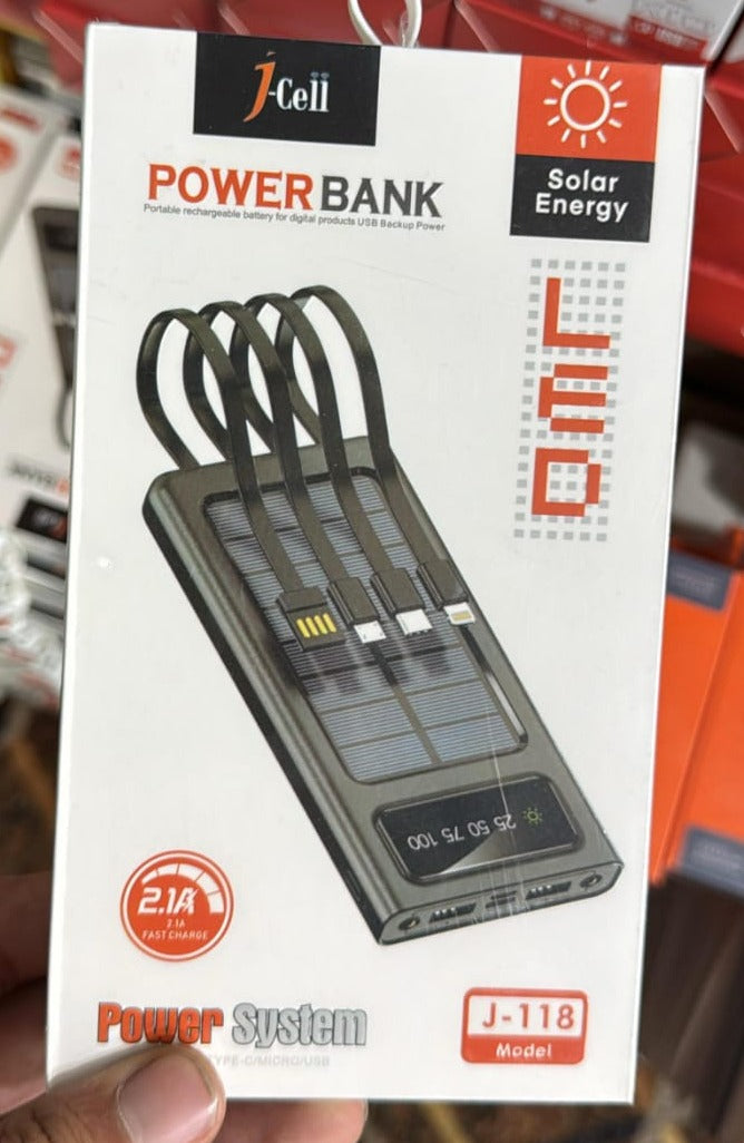 J-118 solar power bank 2.1A 10000 mAh